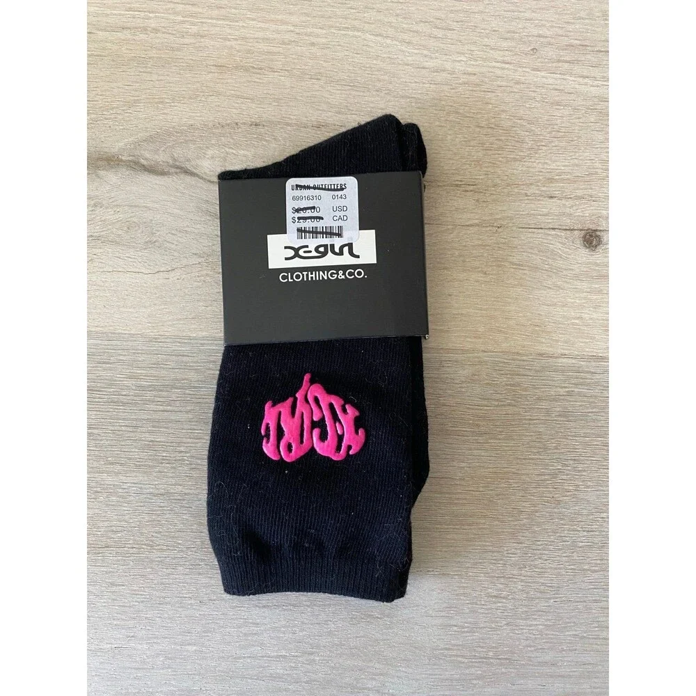 Urban OutfitterX-girl Dripping Heart Logo Crew Sock 3 pair